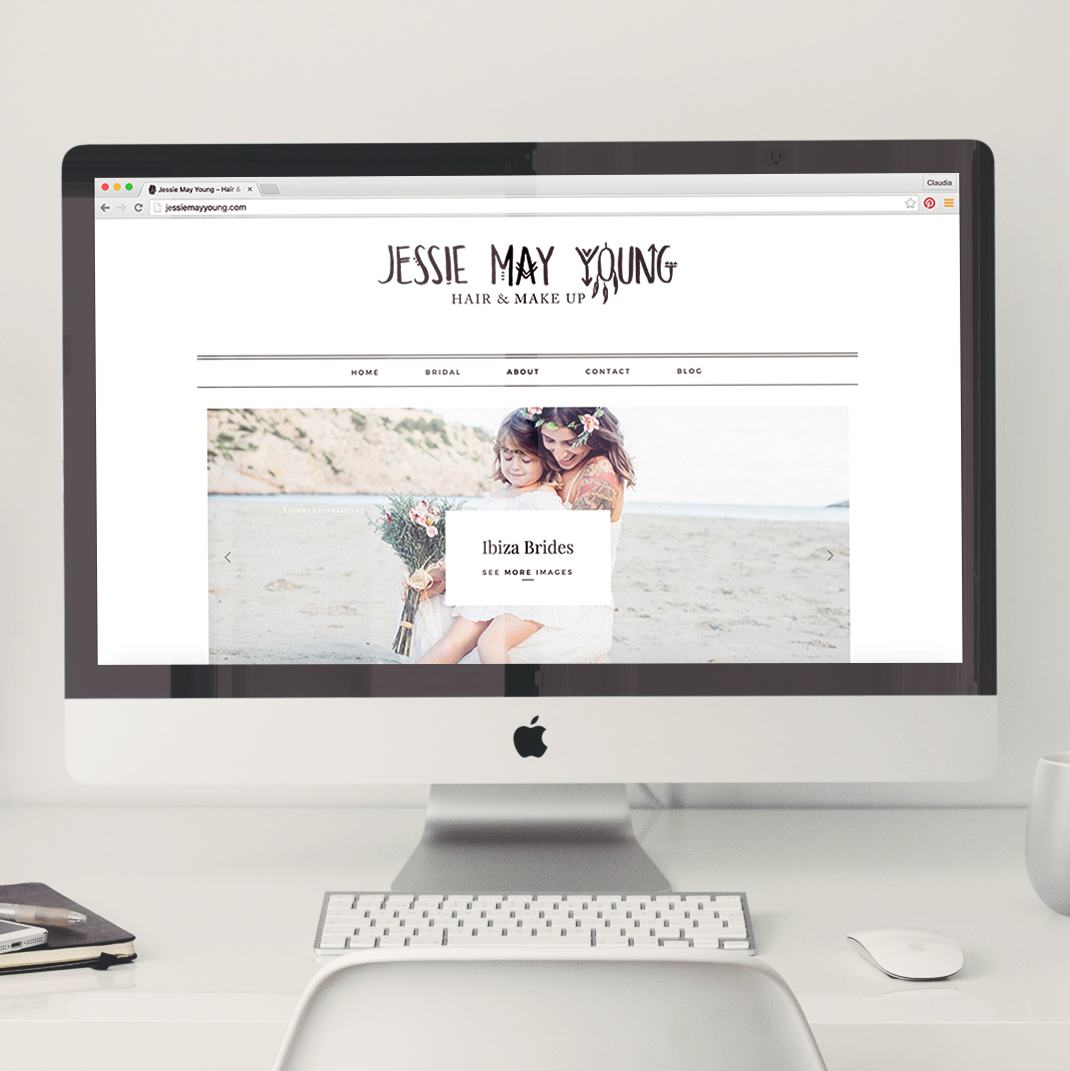 hair & Makeup website design for Jessie May Young by Heartmade.es - design for happiness