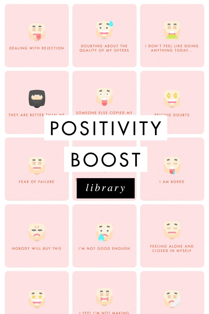 the Positivity Boost library, a collection of fun tips and exercises to do when you are having a bad day or the gremlins in your mind are speaking too loud